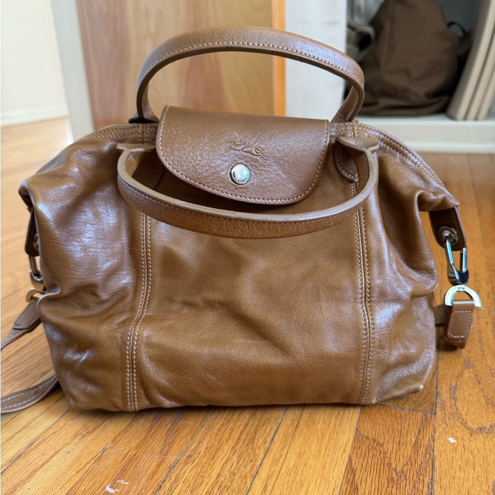Vintage Longchamp Modele Despose Med Leather Foldable Bag
